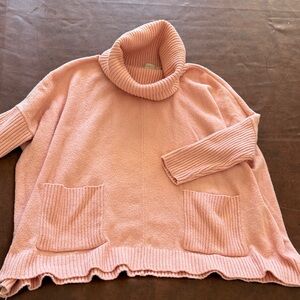 Cozy Pink Turtleneck Sweater
